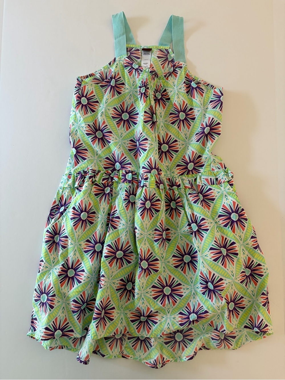 Tea Collection Sleeveless Tank Summer Hi-Low Dress Size 8 Girls 100% Cotton